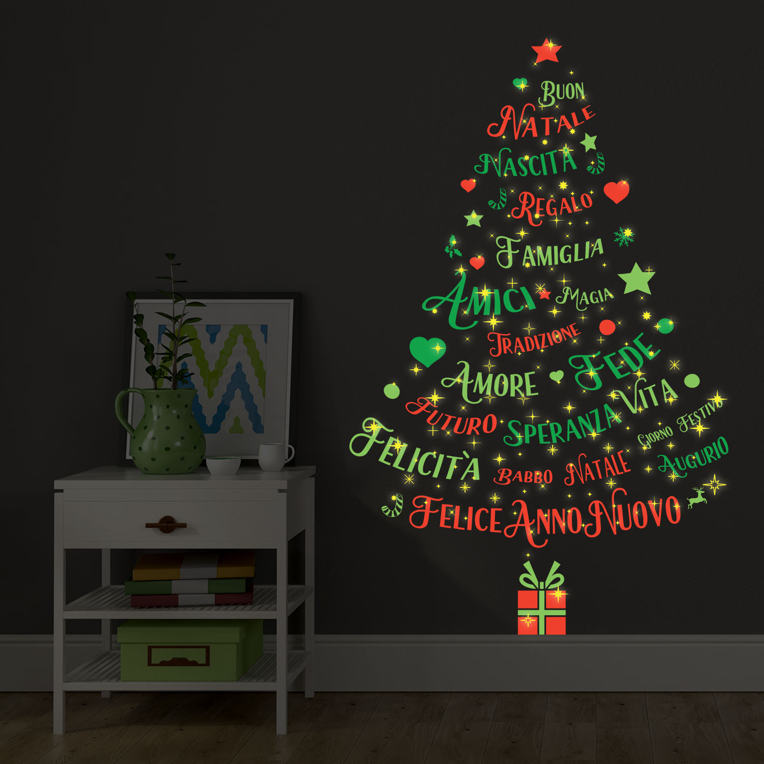 Magic Glow In The Dark Christmas Tree – Italian – Walplus